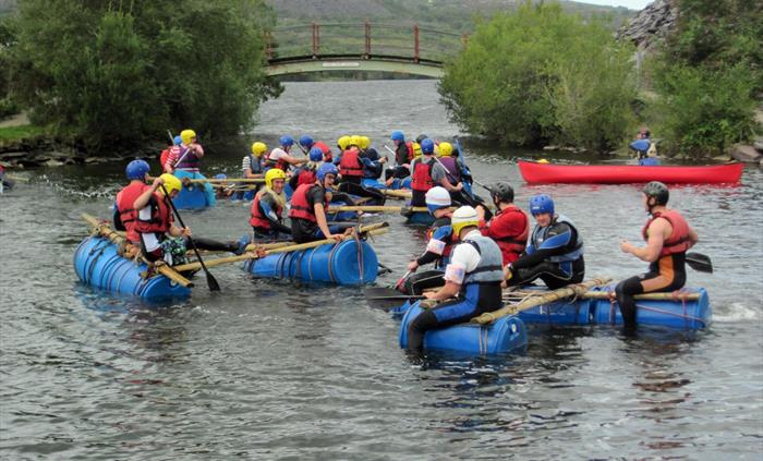 Fun activity for all ages, ideal group activity to build a raft and play on the lake.